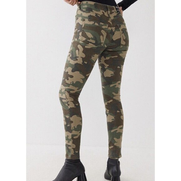True Religion Women 30 Jeans Jennie Curvy Skinny Stretch Camo Military Urban Y2K - Picture 2 of 16